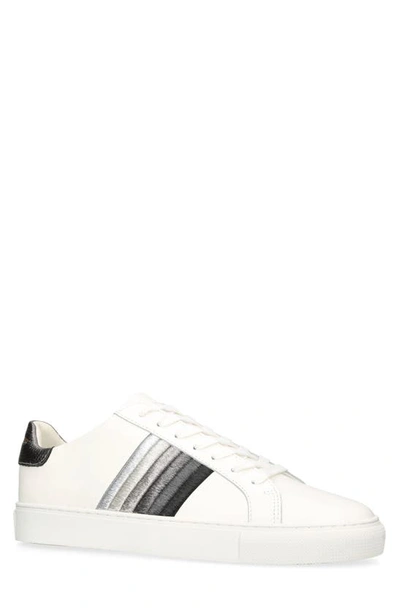 Shop Kurt Geiger Lennon Embroidered Sneaker In White/ Grey