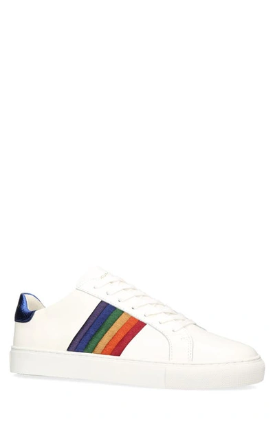 Shop Kurt Geiger Lennon Embroidered Sneaker In White Multi