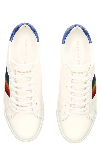 Shop Kurt Geiger Lennon Embroidered Sneaker In White Multi