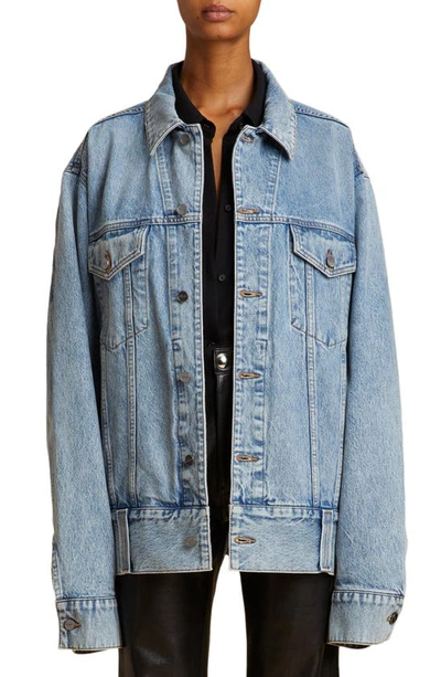 Shop Khaite Grizzo Oversize Denim Jacket In Bryce