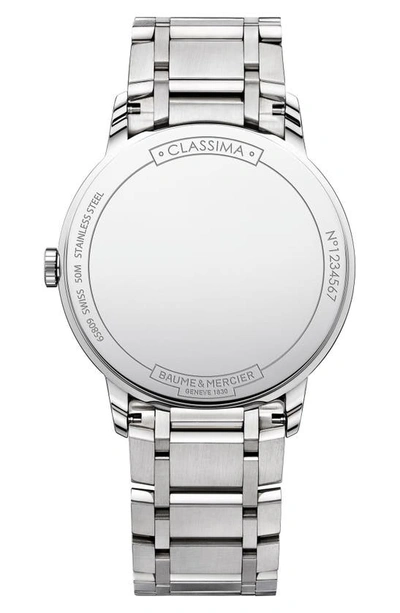 Shop Baume & Mercier Classima Bracelet Watch, 40mm In Silver/ Silver