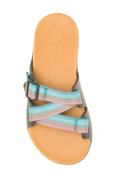Shop Chaco Chillos Slide Sandal In Rising Teal