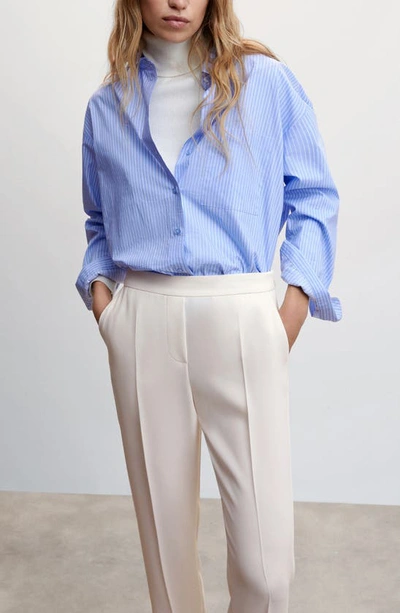 Mango Pleated Straight Leg Suit Pants In Ecru
