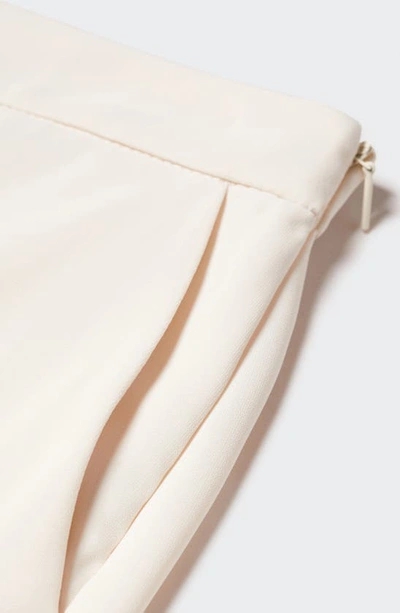 Mango Pleated Straight Leg Suit Pants In Ecru