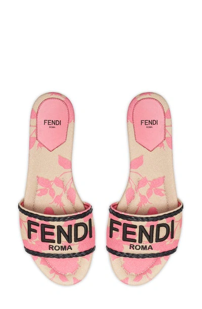 Shop Fendi Signature Slide Sandal In Kissed