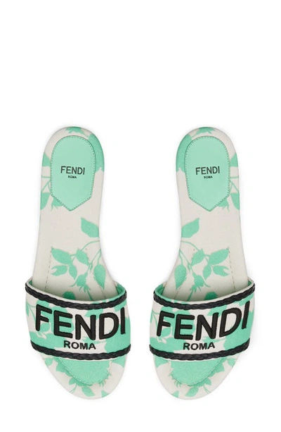 Shop Fendi Signature Slide Sandal In Bouquet