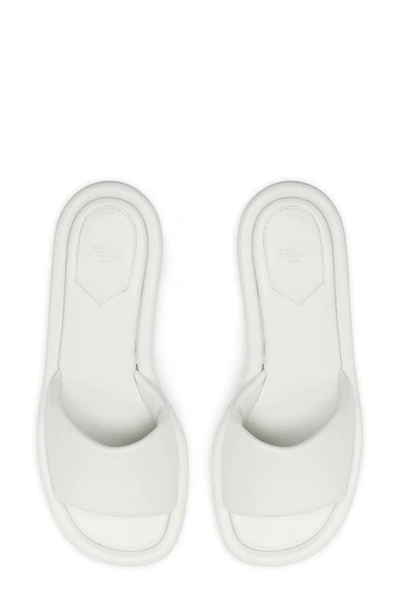 Shop Fendi Cut Baguette Slide Sandal In White