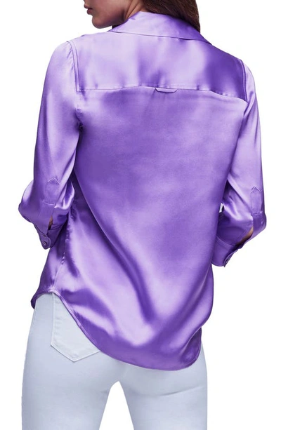Shop L Agence Dani Silk Charmeuse Blouse In Orchid