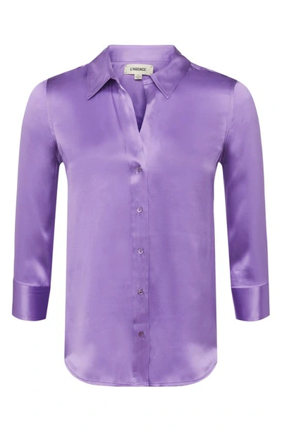 Shop L Agence Dani Silk Charmeuse Blouse In Orchid