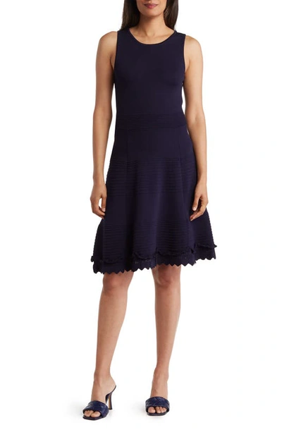 Shop Eliza J Sleeveless A-line Sweater Dress In Navy