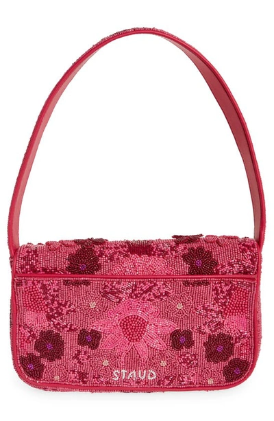 Shop Staud Tommy Beaded Shoulder Bag In Blossom Garden Party