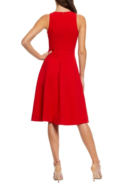 Dress The Population Catalina Fit & Flare Cocktail Dress In Rouge