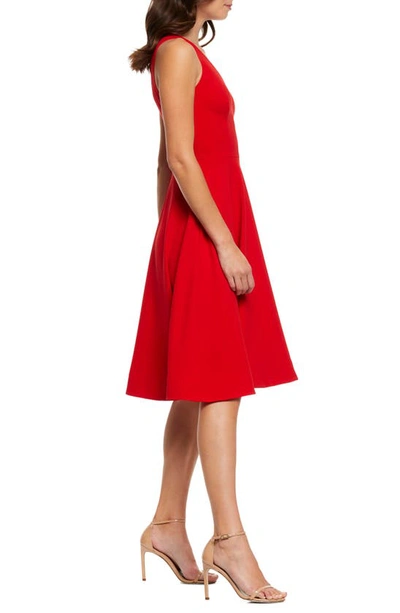Dress The Population Catalina Fit & Flare Cocktail Dress In Rouge