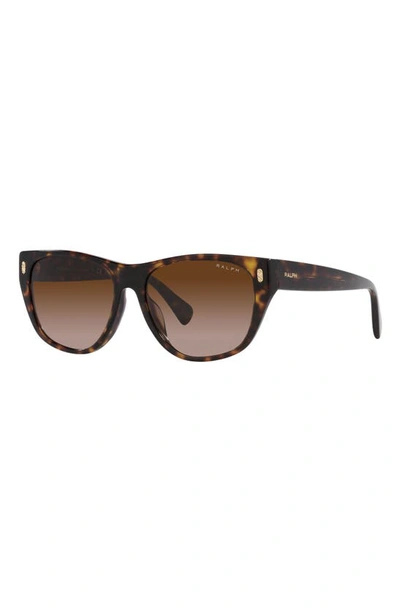 Shop Ralph 55mm Gradient Irregular Sunglasses In Shiny Hava
