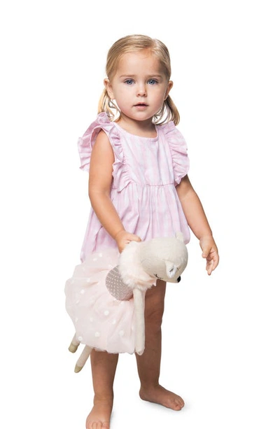 Petite Plume Unisex Pink Gingham Ruffled Romper - Baby In Pink