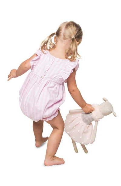 Petite Plume Unisex Pink Gingham Ruffled Romper - Baby In Pink