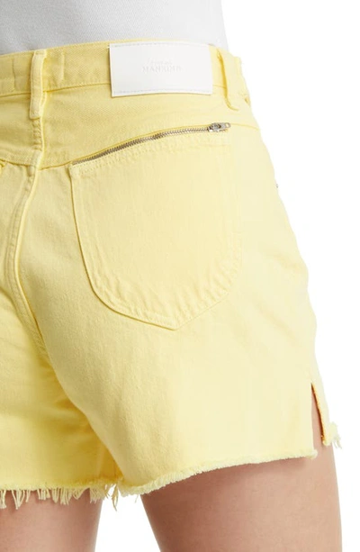 Shop 7 For All Mankind Easy Ruby High Waist Relaxed Cutoff Denim Shorts In Banana