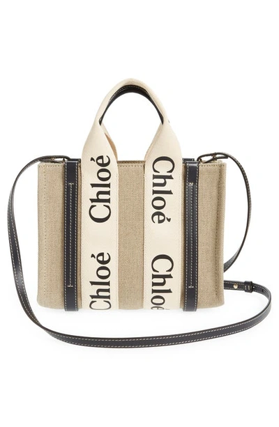 Chloé Chloe Women Two-tone Rubber And Leather Small Woody Shopping Bag In White