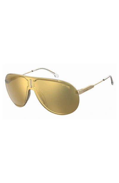 Shop Carrera Eyewear Superchampion 99mm Aviator Sunglasses In Gold/ Multilayer Gold