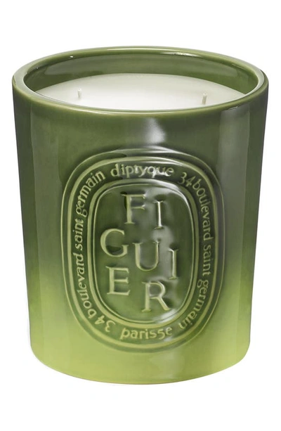 Shop Diptyque Figuier (fig Tree) Scented Indoor & Outdoor Candle, 51.3 oz In Green Vessel