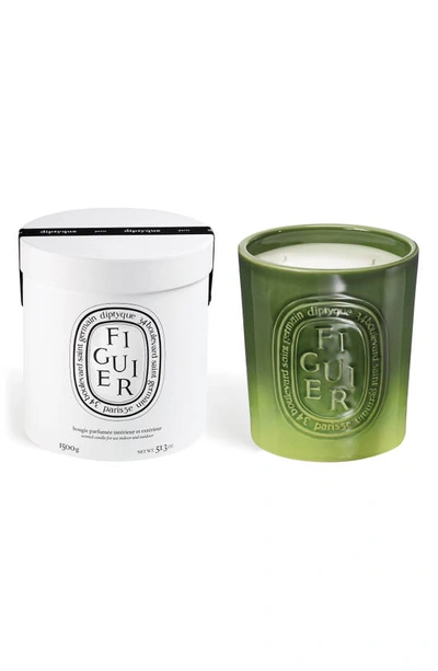 Shop Diptyque Figuier (fig Tree) Scented Indoor & Outdoor Candle, 51.3 oz In Green Vessel