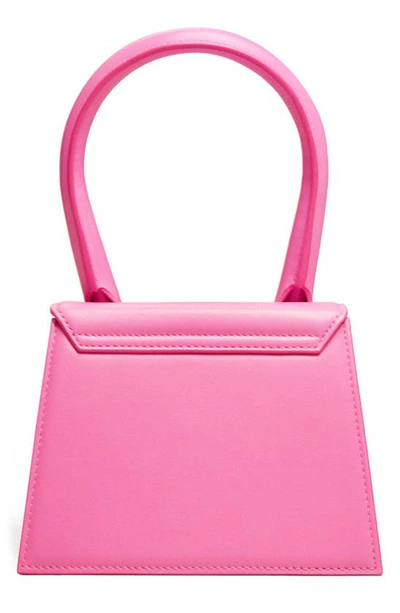 Shop Jacquemus Le Chiquito Moyen Leather Top Handle Bag In Pink