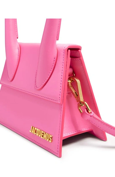 Shop Jacquemus Le Chiquito Moyen Leather Top Handle Bag In Pink