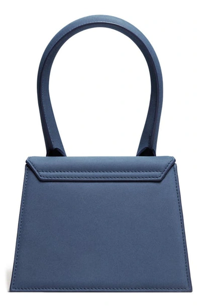 Shop Jacquemus Le Chiquito Moyen Leather Top Handle Bag In Dark Navy