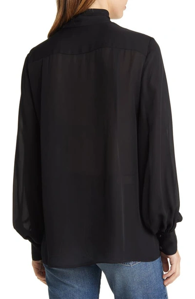 Shop Argent Bow Silk Blouse In Black