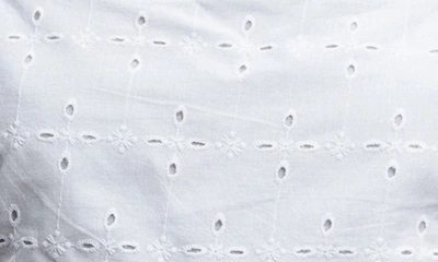 Mango Eyelet Puff Sleeve Peplum Blouse In White