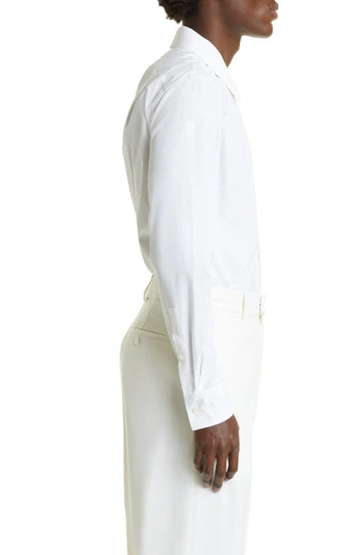 Shop Alexander Mcqueen Organic Cotton Poplin Button-up Shirt In White