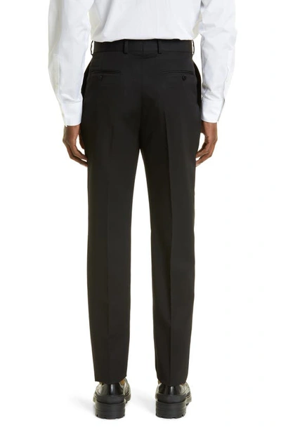 Shop Alexander Mcqueen Grain De Poudre Wool Tuxedo Trousers In Black