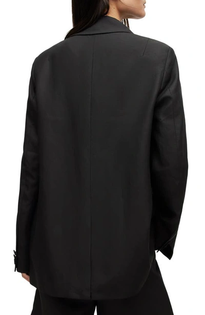 Shop Allsaints Petra Double Breasted Blazer In Black