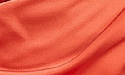 Shop Asos Design Halter Satin Midi Dress In Orange