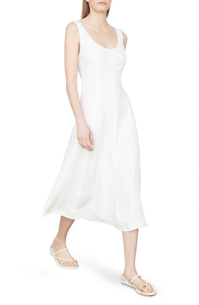 Shop Vince Panelled Sleeveless Midi Dress In Off White