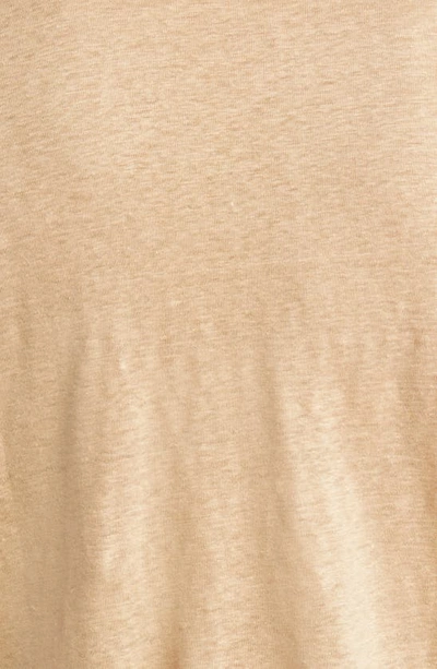 Hugo Boss Tiburt Slub Linen T-shirt In Medium Beige