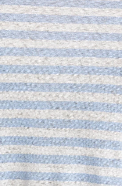 Shop Hugo Boss Boss Tiburt Stripe Linen T-shirt In Open Blue