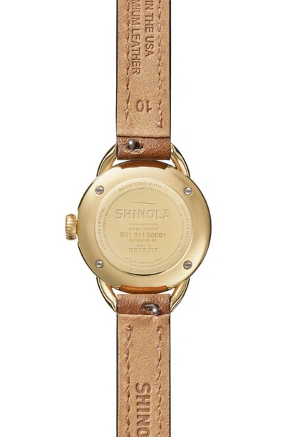 Shop Shinola Runabout Leather Strap Watch, 25mm In Light Silver