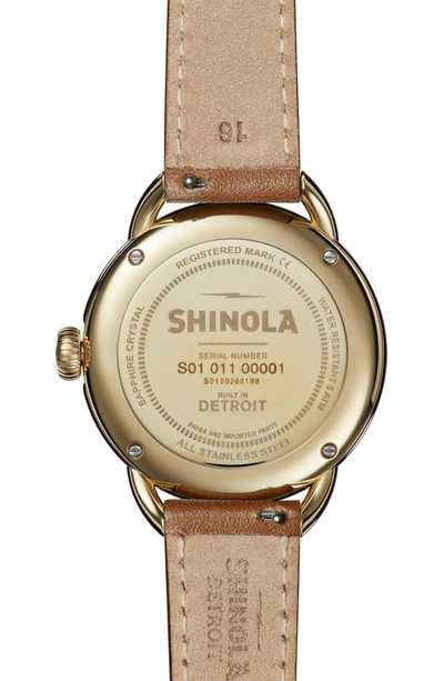 Shop Shinola Runabout Leather Strap Watch, 36mm In Light Silver
