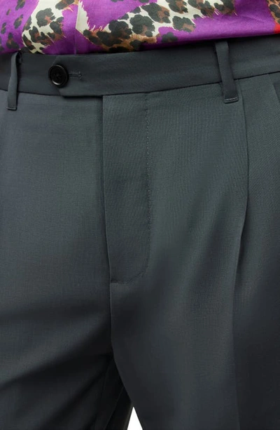 Shop Allsaints Berto Wool Blend Trousers In Smoke Blue