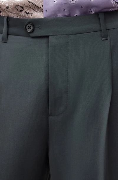 Shop Allsaints Berto Wool Blend Trousers In Smoke Blue