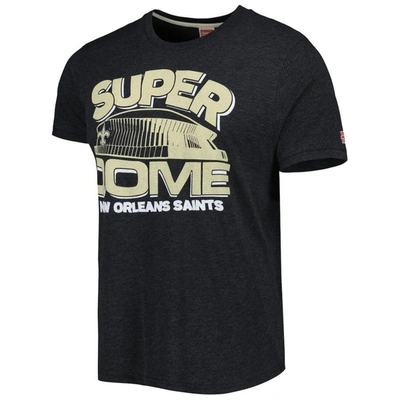 Shop Homage Black New Orleans Saints Superdome Hyper Local Tri-blend T-shirt