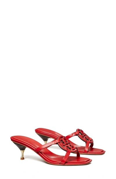 Shop Tory Burch Miller Bombé Kitten Heel Sandal In Triple Red