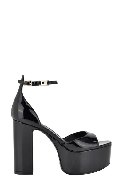 Shop Guess Selima Ankle Strap Platform Sandal In Black