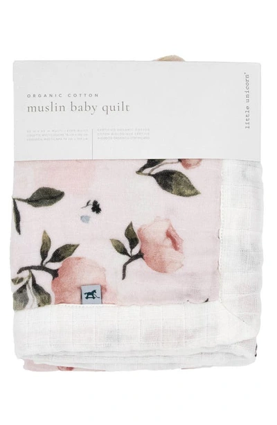 Shop Little Unicorn Organic Cotton Muslin Baby Blanket In Watercolor Floret