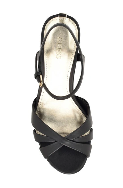 Shop Guess Haylo Ankle Strap Platform Sandal In Black 002