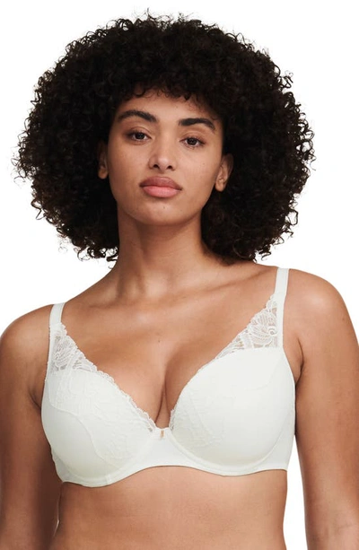 Chantelle Lingerie Orange Dream Underwire Plunge T-shirt Bra In Milk-lw