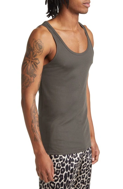 Shop Tom Ford Ribbed Muscle Tank In Military Green