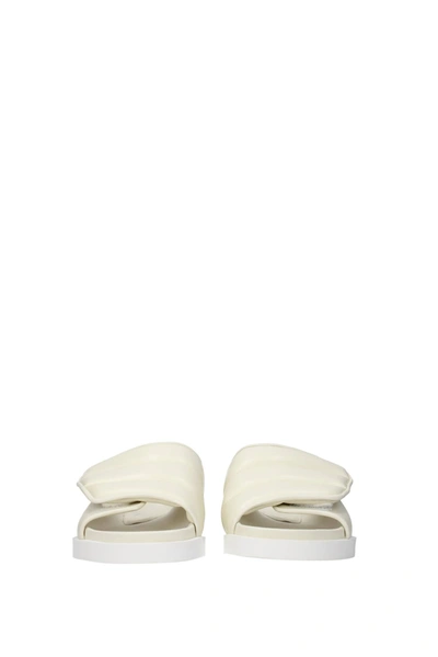 Shop Gia Borghini Slippers And Clogs Leather Beige Ivory