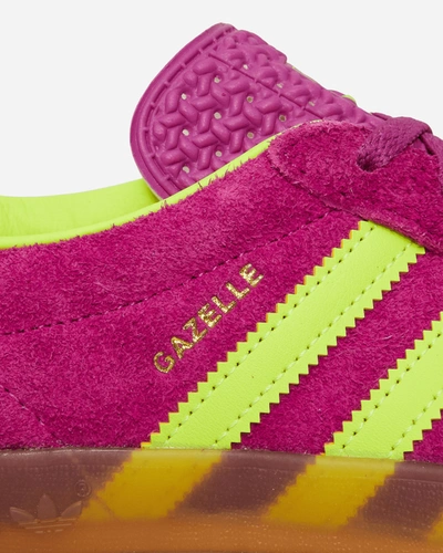 Shop Adidas Originals Wmns Gazelle Indoor Sneakers Shock Purple / Solar Yellow In Multicolor